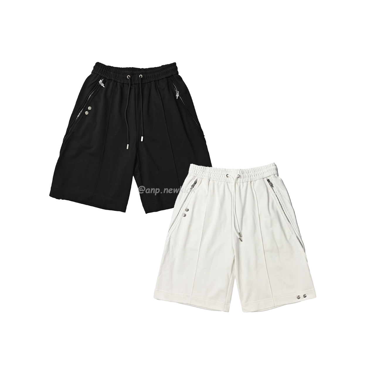 Chrome Hearts 23ss Black White Side Zipper Shorts (1) - newkick.cc